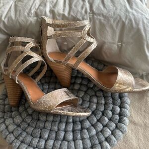 Seychelles Gold Elegant Heeled Sandals